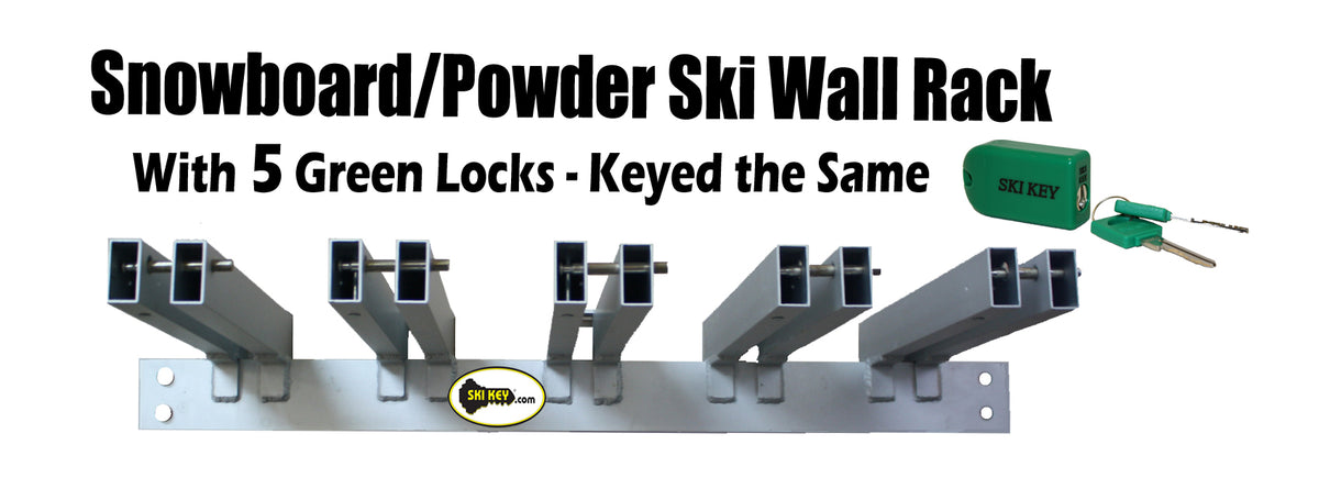 Ski & Snowboard Locks Keyed The Same (Green)- Family Lock Set