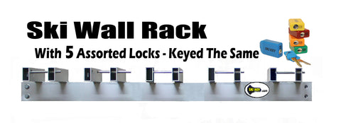 Ski Rack (Wall Mount) with 5 Locks Included