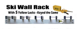 Ski Rack (Wall Mount) with 5 Locks Included