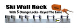 Ski Rack (Wall Mount) with 5 Locks Included
