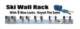 Ski Rack (Wall Mount) with 5 Locks Included