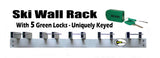 Ski Rack (Wall Mount) with 5 Locks Included