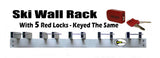 Ski Rack (Wall Mount) with 5 Locks Included