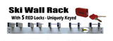 Ski Rack (Wall Mount) with 5 Locks Included