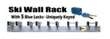 Ski Rack (Wall Mount) with 5 Locks Included