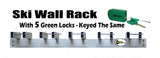 Ski Rack (Wall Mount) with 5 Locks Included